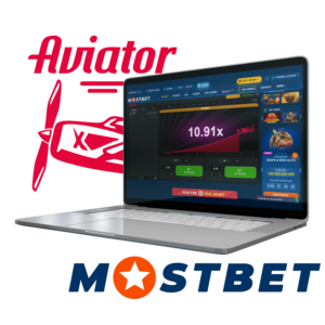 Mostbet Aviator o‘yini noutbuk ekranida