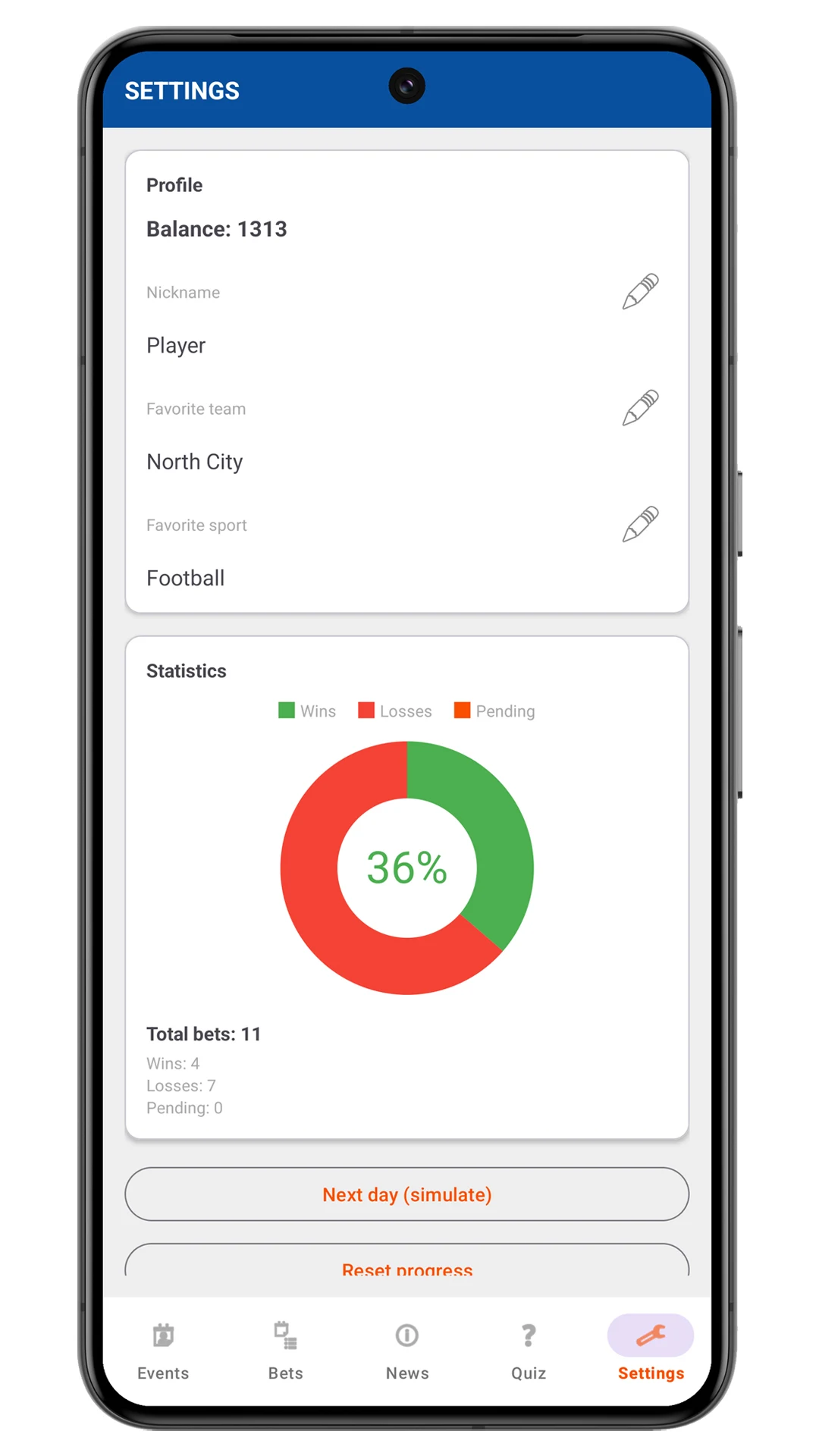 Mostbet Android ilovasida profil va sozlamalar bo‘limi